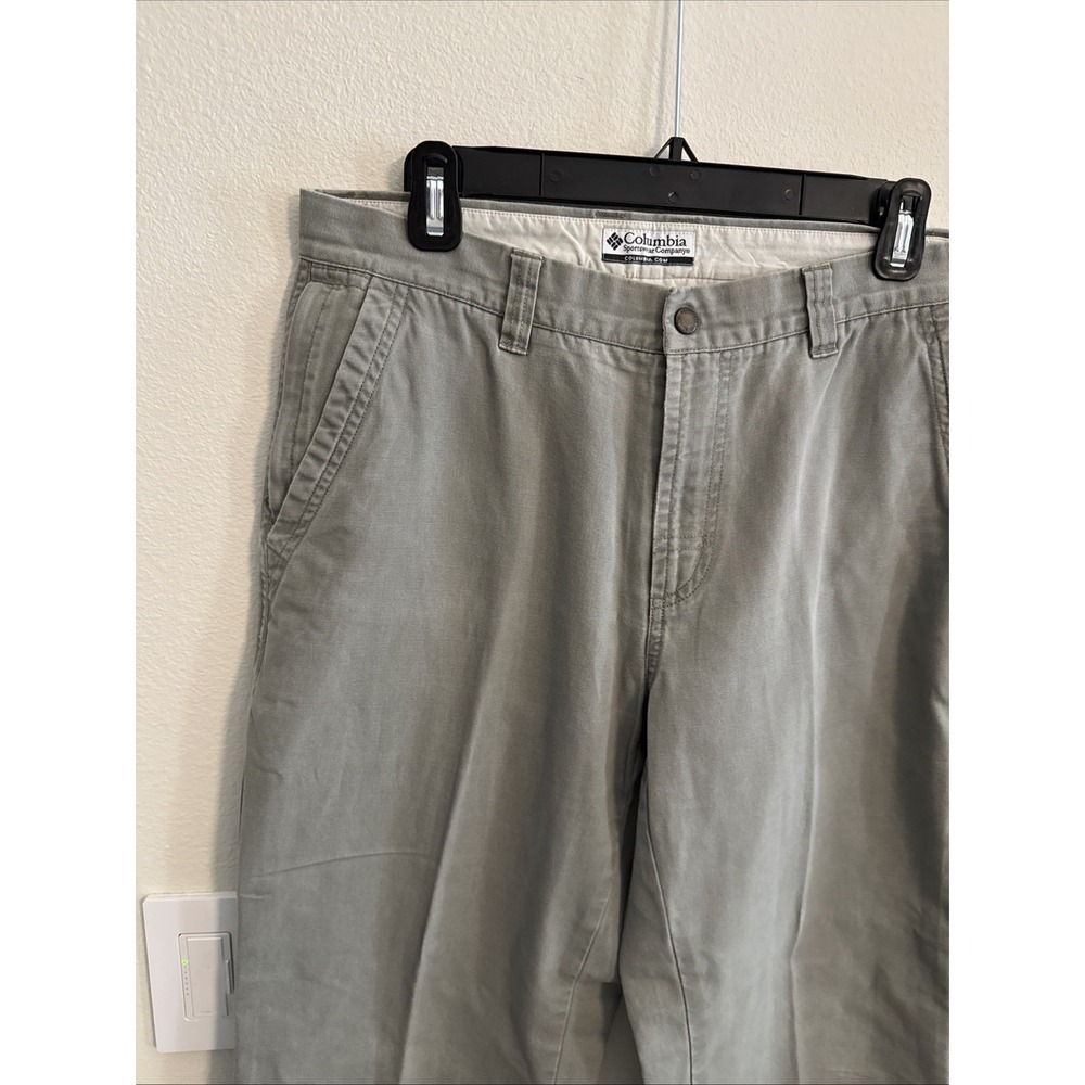 Columbia Pants Womens 8 Crop Olive Straight Leg Sportswear Cotton Poly Khakis